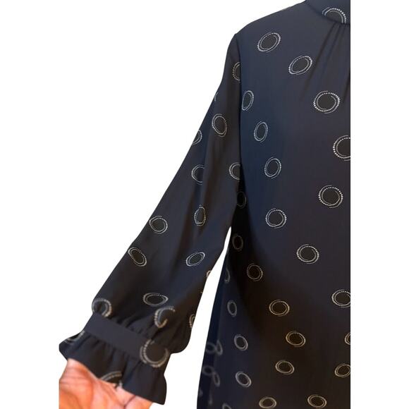 Hobbs London Navy Clarice Polka Dot Print Long Sleeve Shift Dress US Size 6 - Picture 3 of 10